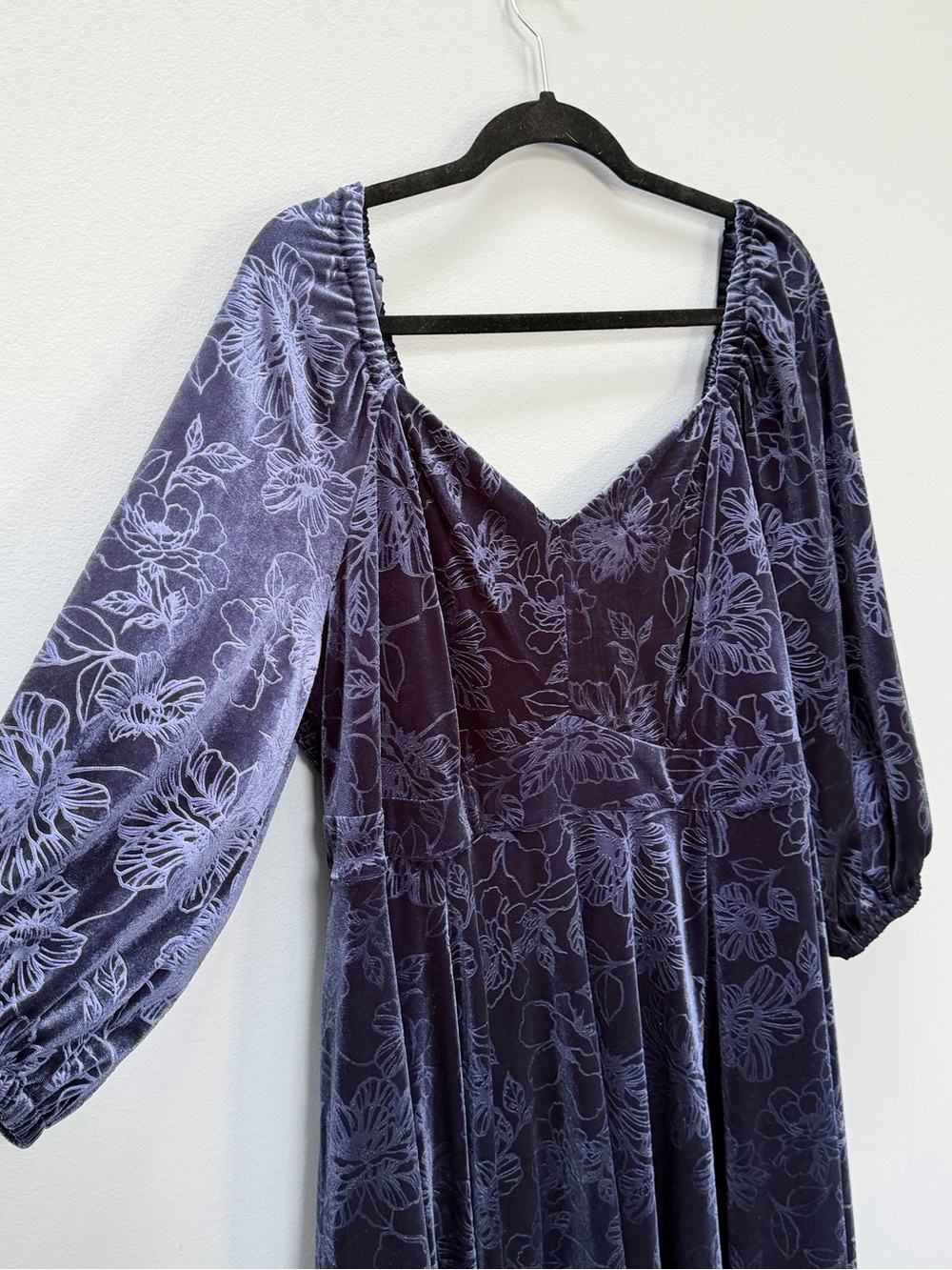 Torrid Velvet Floral Fit & Flare Dress in Deep Navy - Picture 8 of 9